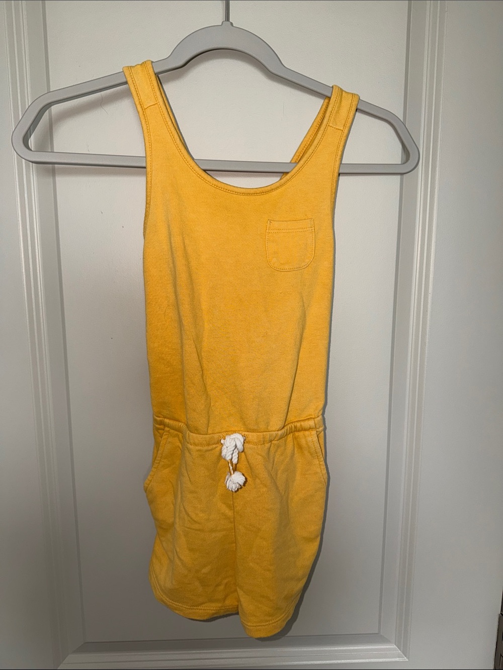Cat & Jack Yellow Terry Romper with Drawstring